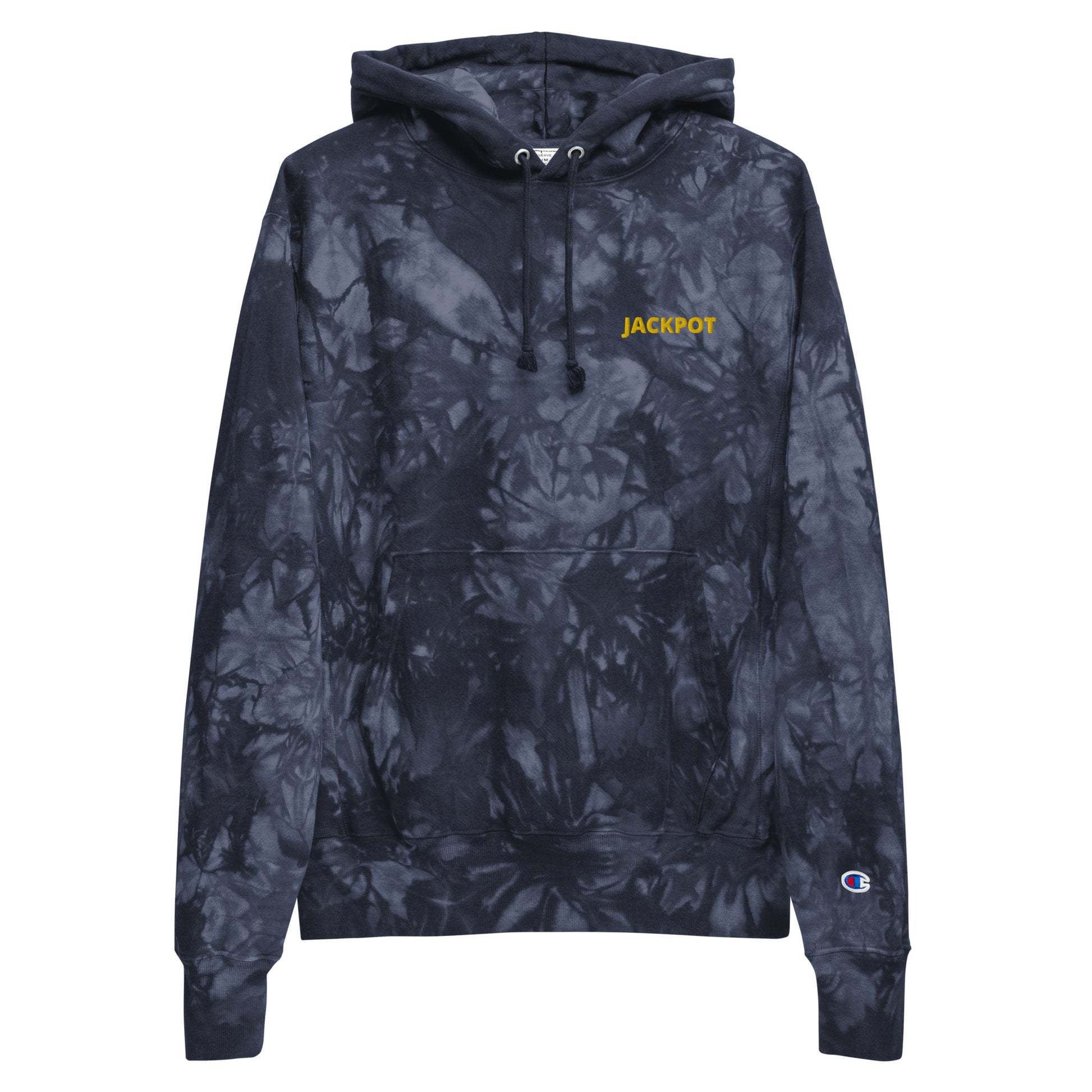 JACKPOT Yellow Thread Blue Tye Dye Hoodie | Champion®